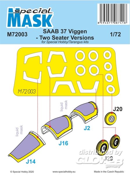 SAAB 37 Viggen Two Seater Mas - Special Hobby 1:72 SAAB 37 Viggen Two Seater Mask