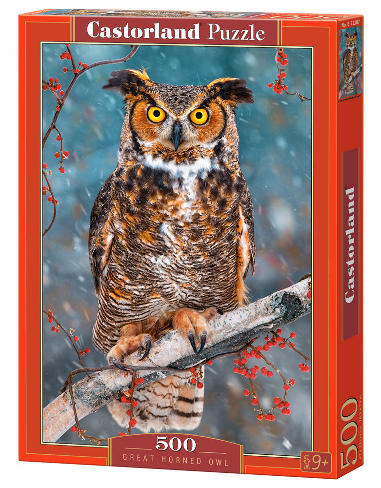 Great Horned Owl, Puzzle 500 - Castorland  Great Horned Owl, Puzzle 500 Teile