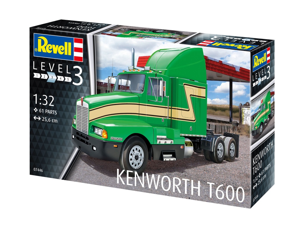 Kenworth T600 - REVELL 07446 Modellbausatz Kenworth T600 1:32, ab 10 Jahre
