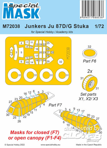 Junkers Ju 87D/G Stuka Mask / - Special Hobby 1:72 Junkers Ju 87D/G Stuka Mask / for Special Hobby and Academy kits