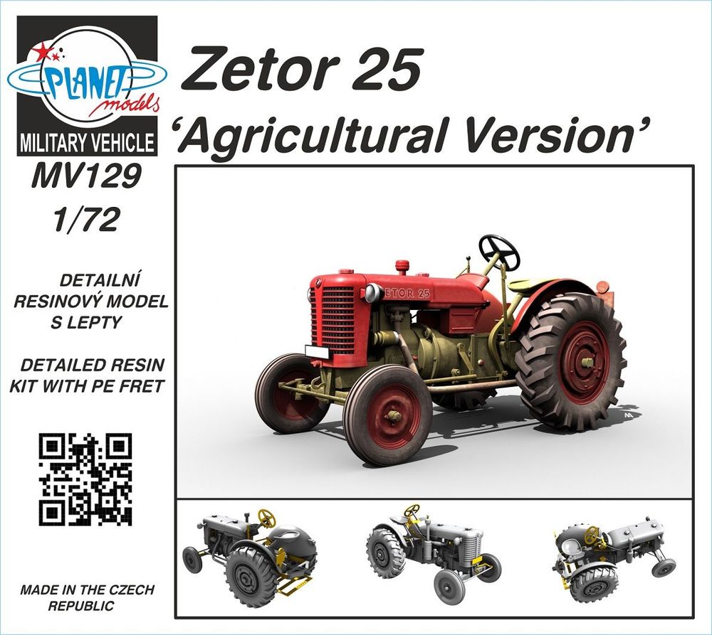 Zetor 25 Agricultural Version - Planet Models 1:72 Zetor 25 Agricultural Version