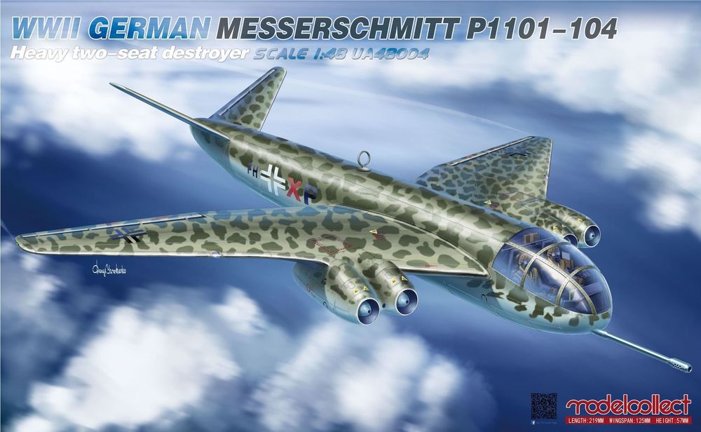 WWII German Messerschmitt P11 - Modelcollect 1:48 WWII German Messerschmitt P1101-104 Heavy two-seat destroyer