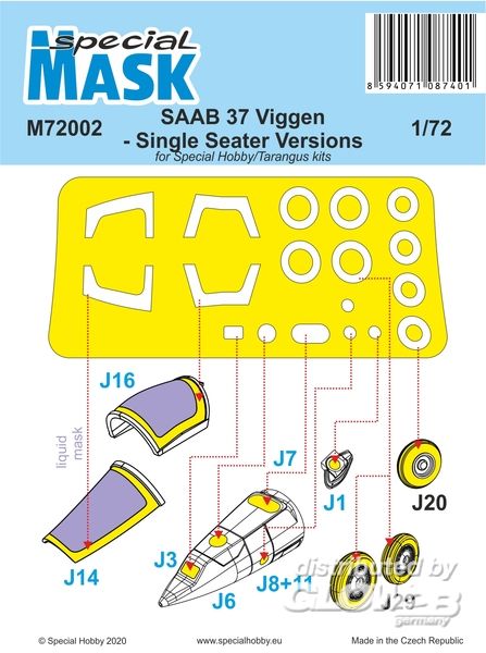 SAAB 37 Viggen Single Seater - Special Hobby 1:72 SAAB 37 Viggen Single Seater Mask