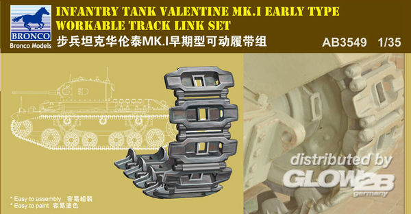 Valentine Mk.I Early Workable - Bronco Models 1:35 Valentine Mk.I Early Workable Track Set