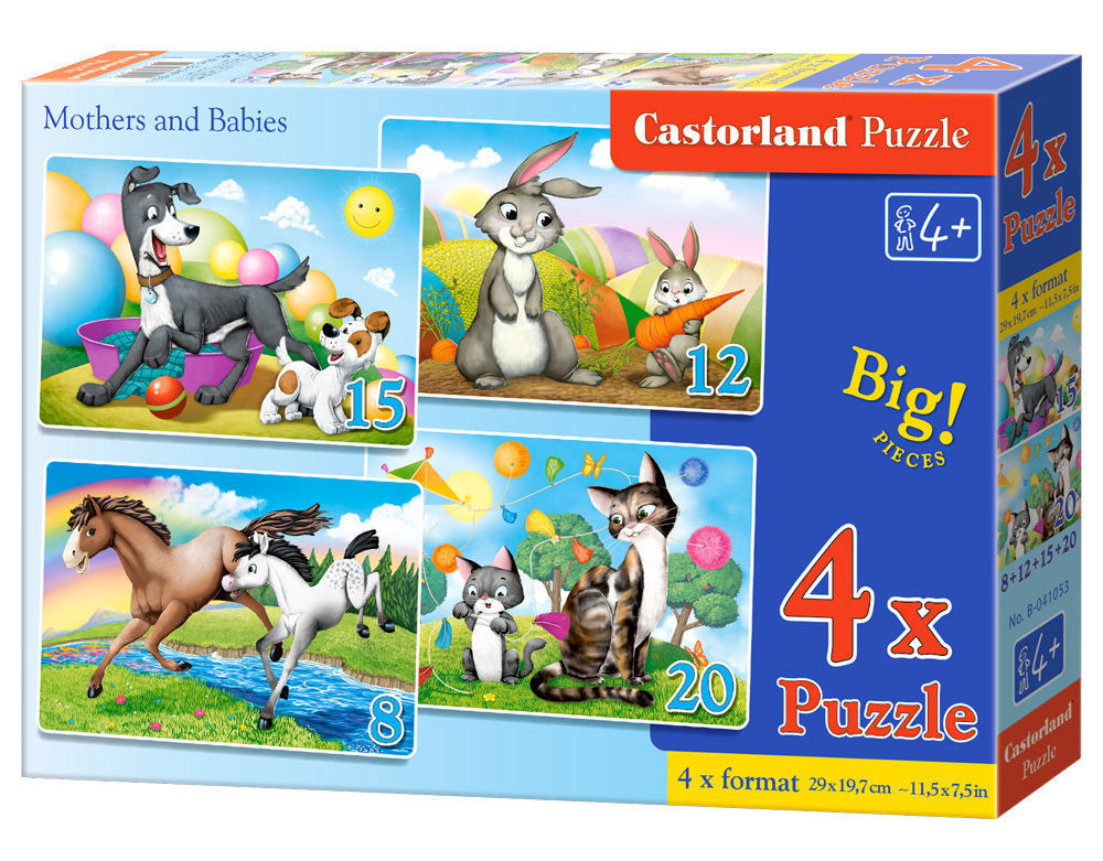 Mothers and Babies,4xPuzzle(8 - Castorland  Mothers and Babies,4xPuzzle(8+12+15+20)