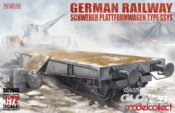 German Railway Schwerer Platt - Modelcollect 1:72 German Railway Schwerer Plattformwagen Type ssys 1+1 pack