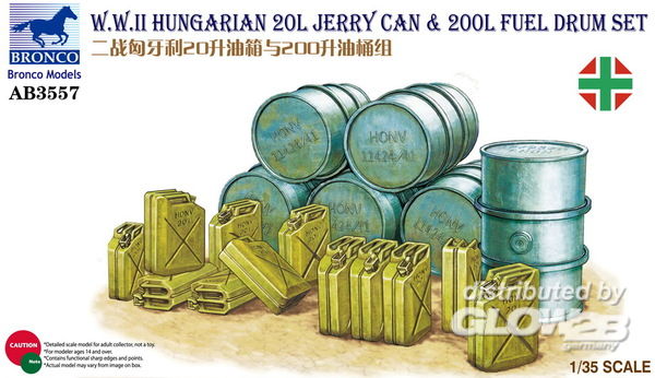 WWII Hungarian 20L Jerry Can - Bronco Models 1:35 WWII Hungarian 20L Jerry Can & 200L Fuel Drum