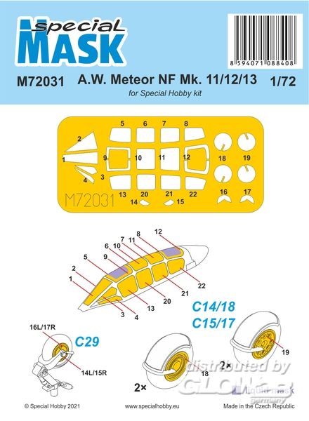 A.W. Meteor NF Mk.11/12/13 MA - Special Hobby 1:72 A.W. Meteor NF Mk.11/12/13 MASK