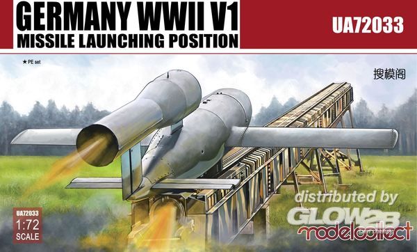 Germany WWII V1 Missile launc - Modelcollect 1:72 Germany WWII V1 Missile launching positi 2 in 1