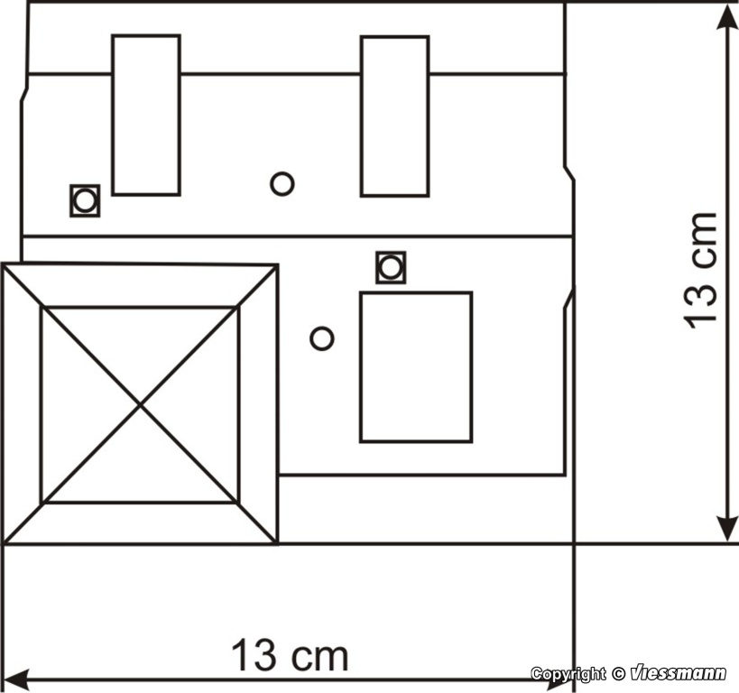 H0 Villa Vampir mit rotem Fla - Vollmer